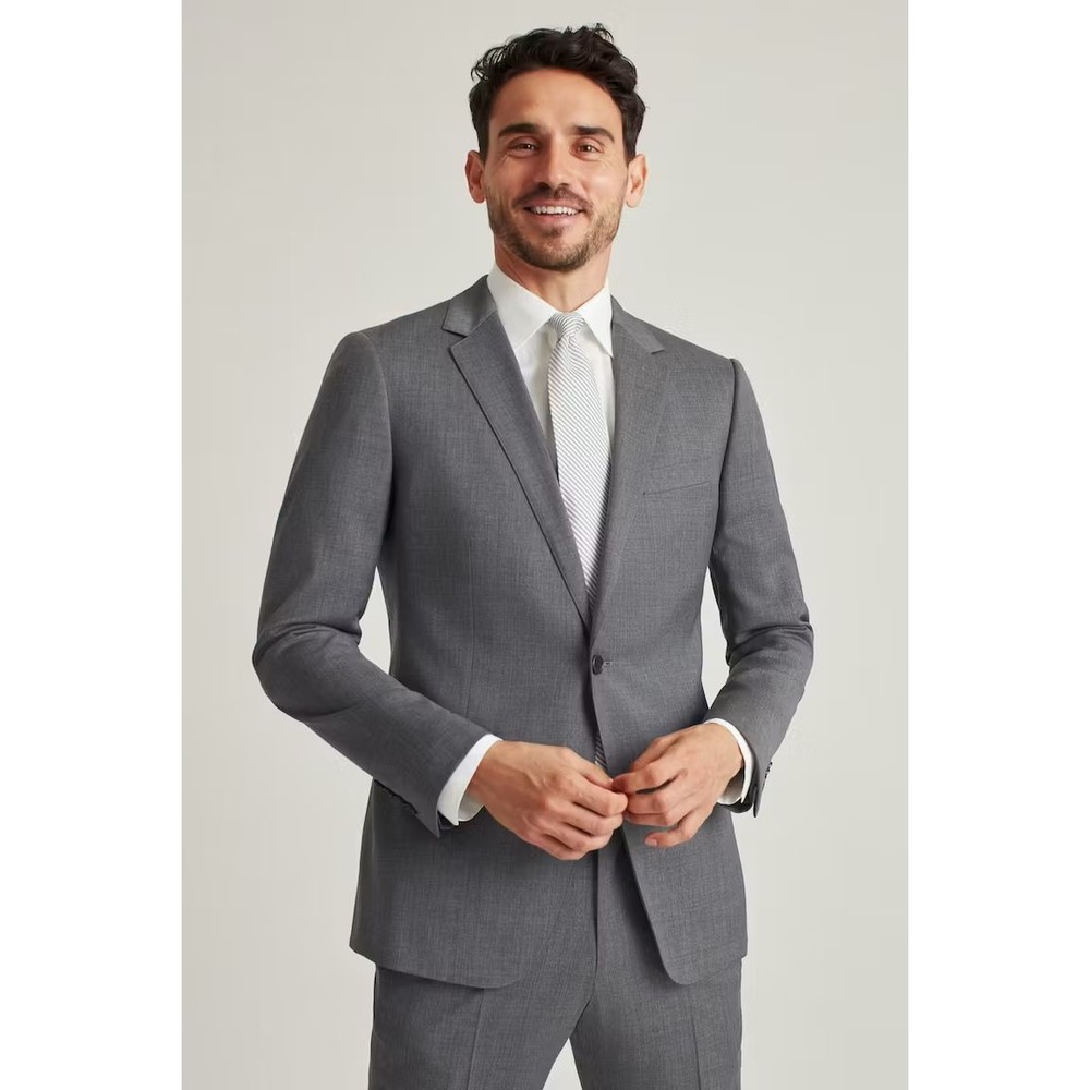 Bonobos Jetsetter Wool Blazer Suit Jacket Grey Men Sz 40L Slim Fit NEW